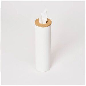 NEW Yamazaki Rin Collection - Round Tissue Case - Steel + Wood - Ash Small